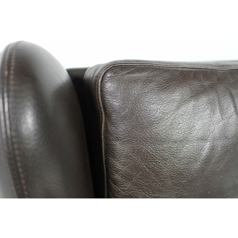 Vintage Leather Swivel Chair by Svend Skipper - 1970s