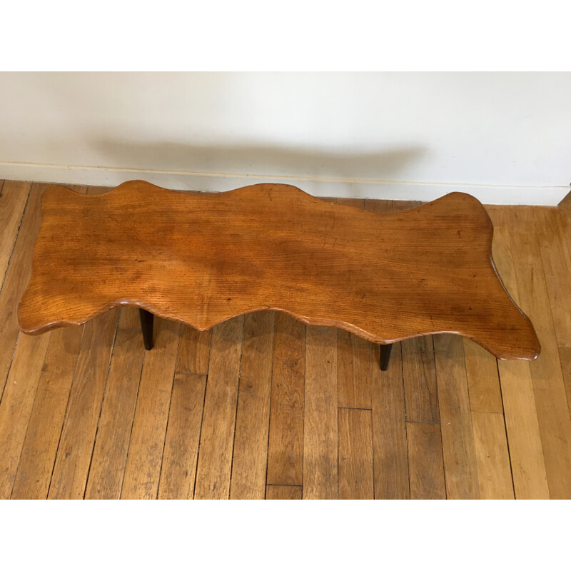 Vintage Solid elm dining table - 1960s