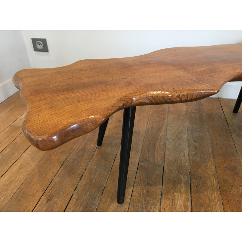 Vintage Solid elm dining table - 1960s