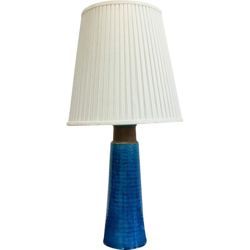 Large Table Lamp in stoneware with Turquoise Colored Glazing by Nils Kähler - 1960s