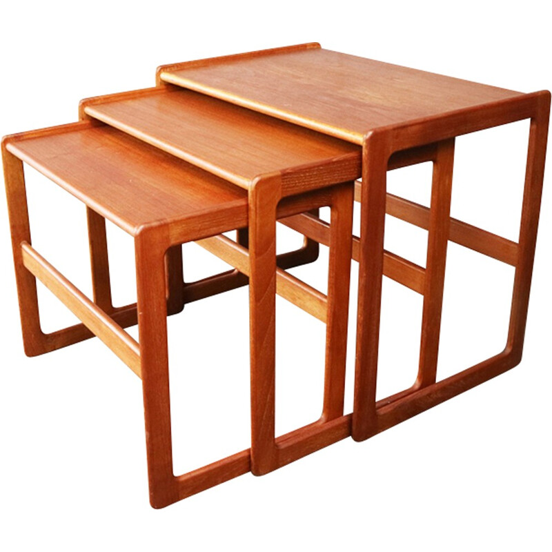 Set of 3 nesting tables in teak by Arne Hovmand-Olsen for Mogens Kold - 1960s