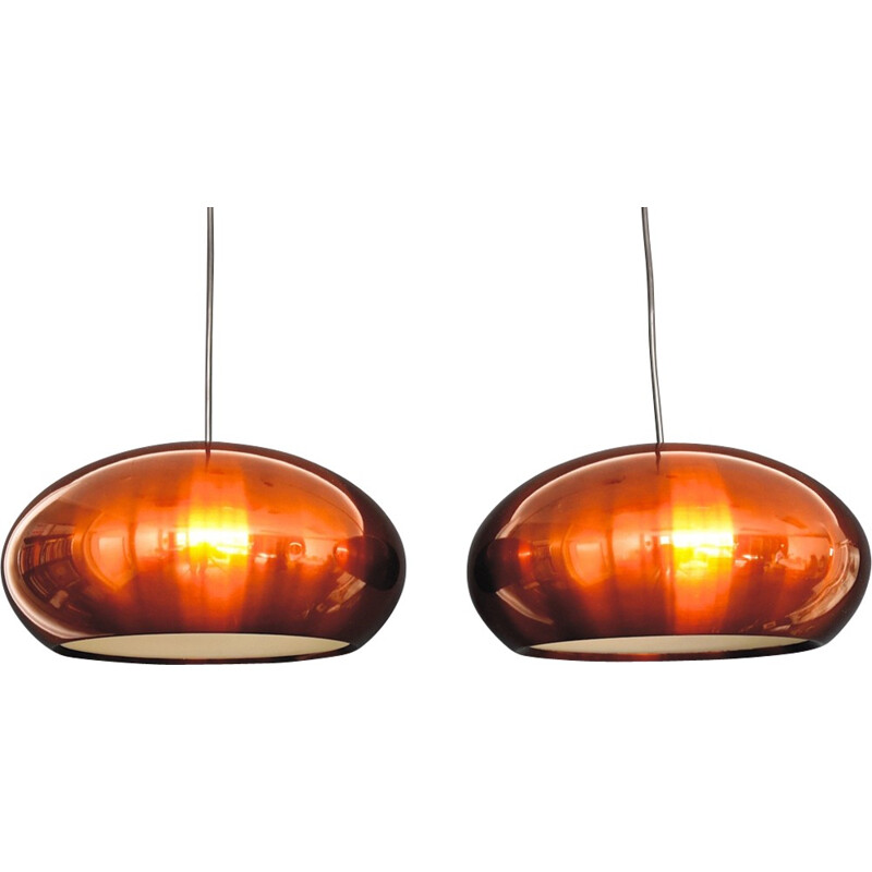 Set of 2 pendant lamps by Jo Hammerborg for Fog & Mørup Denmark - 1960s