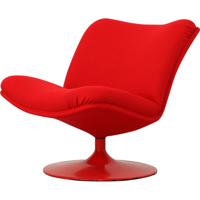 Fauteuil lounge "Model F504" Rouge par Geoffrey Harcourt pour Artifort - 1970