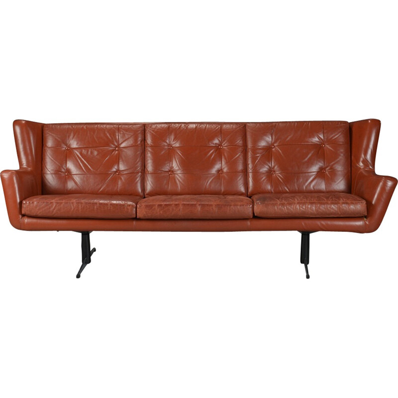 3 seater leather sofa by Skjold Sørensen - 1960s