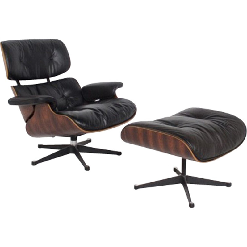 Fauteuil Lounge et repose pieds par Charles & Ray Eames - 1960