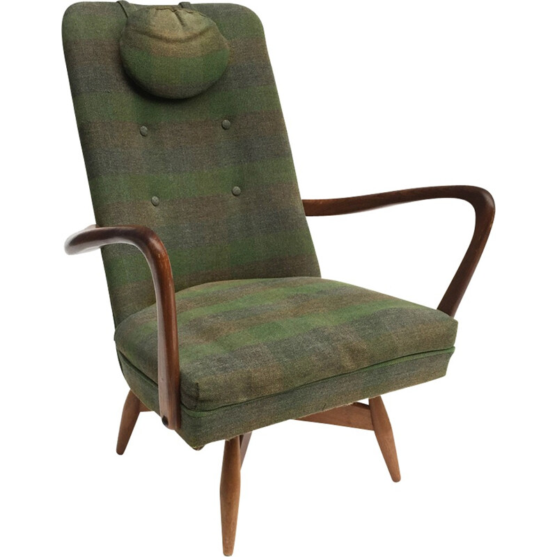 Vintage Swivel Teak Armchair - 1950s