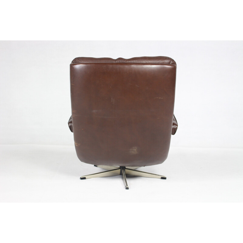 Vintage danish leather armchair - 1970s