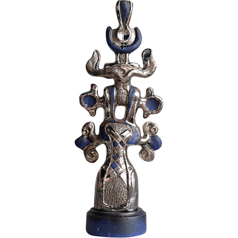 Pólo totem cerâmico vintage de Elisabeth Vandeweghe para Perignem, 1960