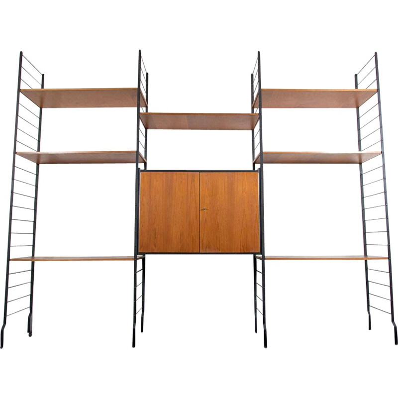 Vintage wall unit in teak - 1960s