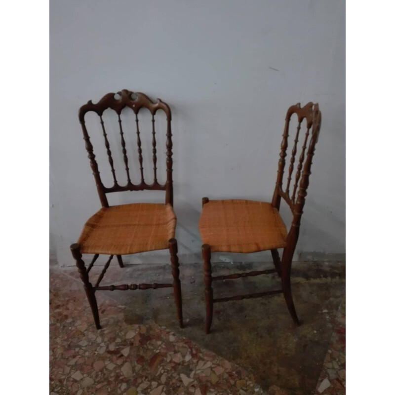 Set of 2 italian vintage chairs by Giuseppe Gaetano Descalzi for Chiavari Italia - 1950s