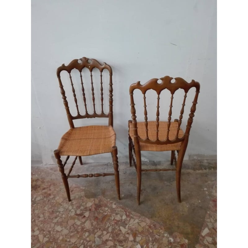 Set of 2 italian vintage chairs by Giuseppe Gaetano Descalzi for Chiavari Italia - 1950s