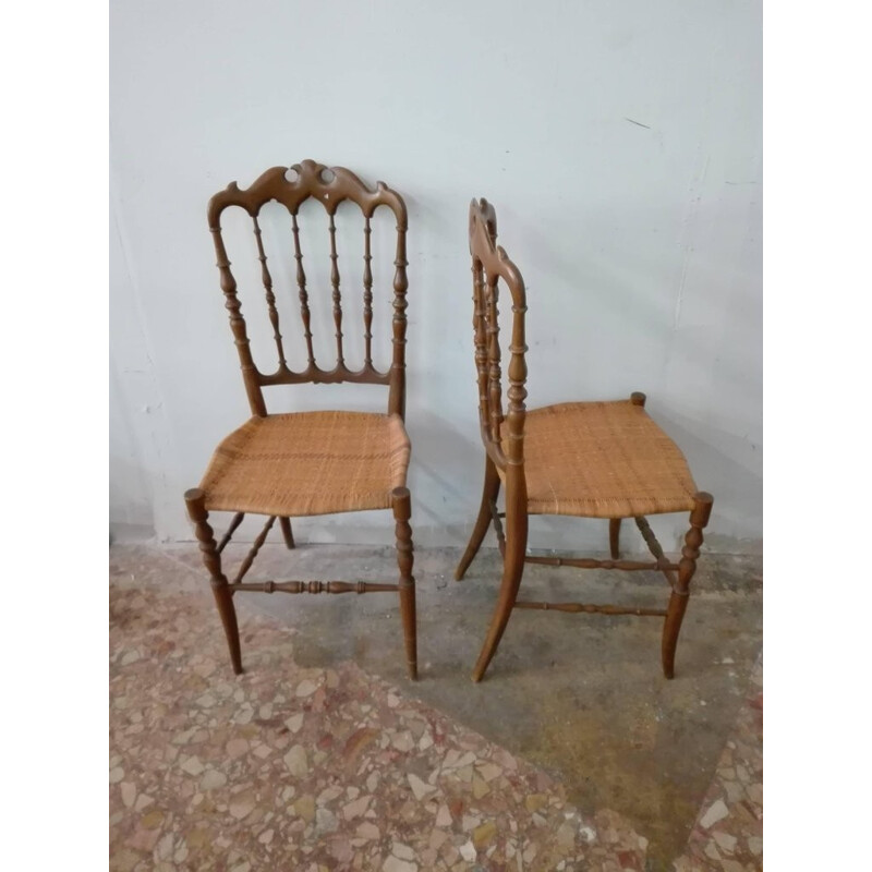 Set of 2 italian vintage chairs by Giuseppe Gaetano Descalzi for Chiavari Italia - 1950s