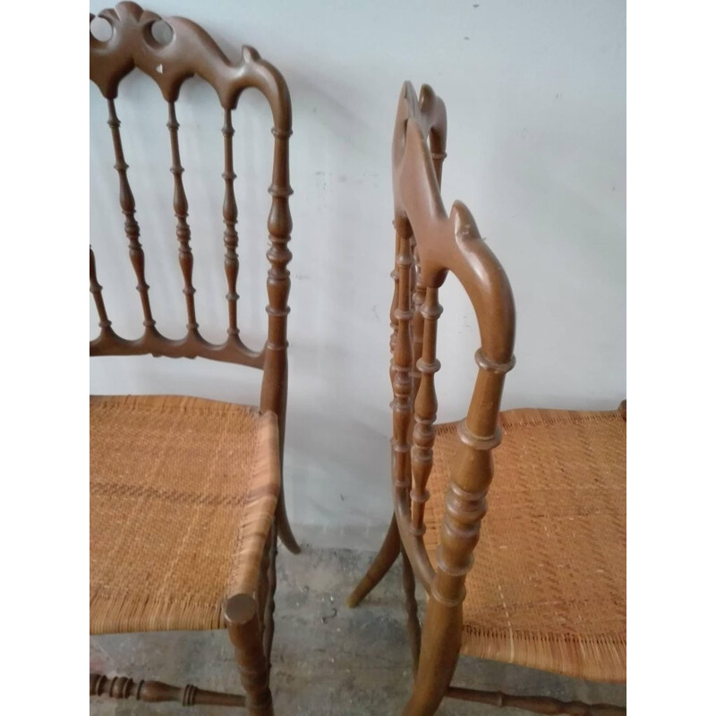 Set of 2 italian vintage chairs by Giuseppe Gaetano Descalzi for Chiavari Italia - 1950s