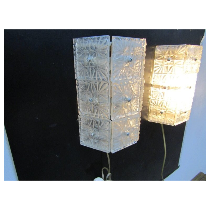 Set of two large Crystal Sconces - 1960s