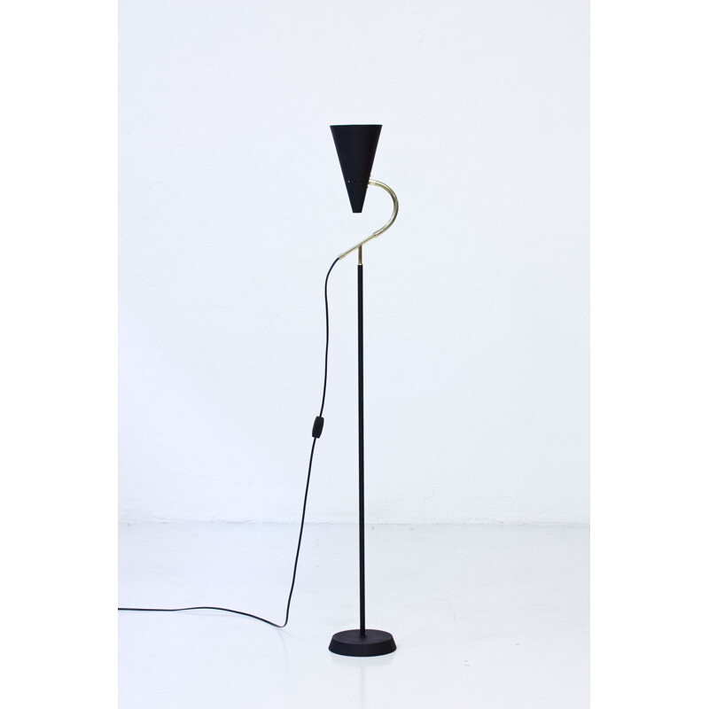 Swedish floor Lamp in Brass & Metal - 1950s