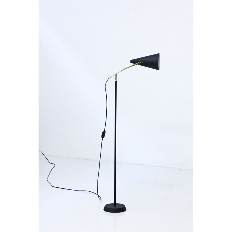 Swedish floor Lamp in Brass & Metal - 1950s