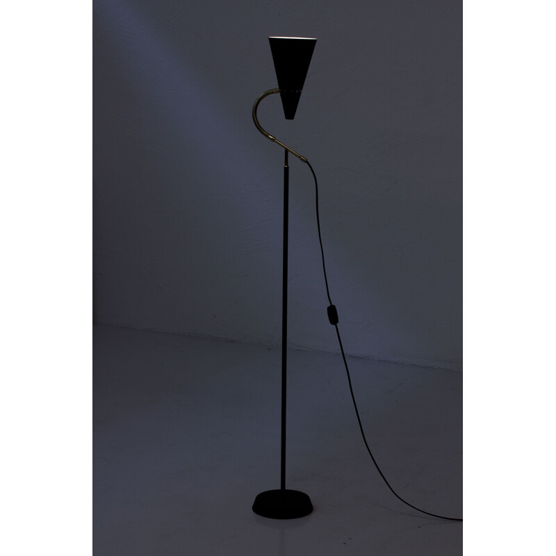 Swedish floor Lamp in Brass & Metal - 1950s