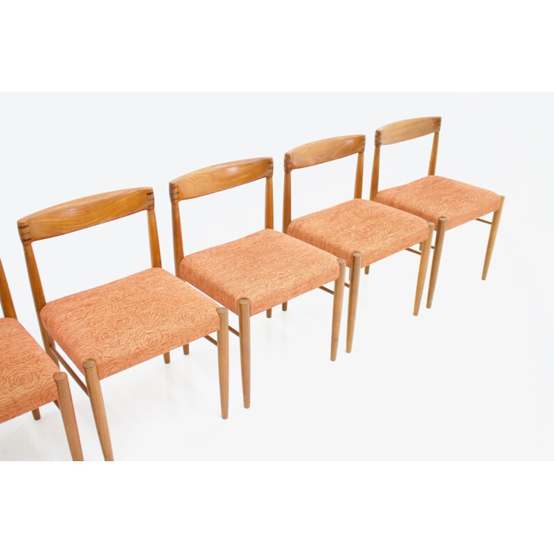 Suite de 6 chaises à repas en teck danois par H. W. Klein pour Bramin - 1960