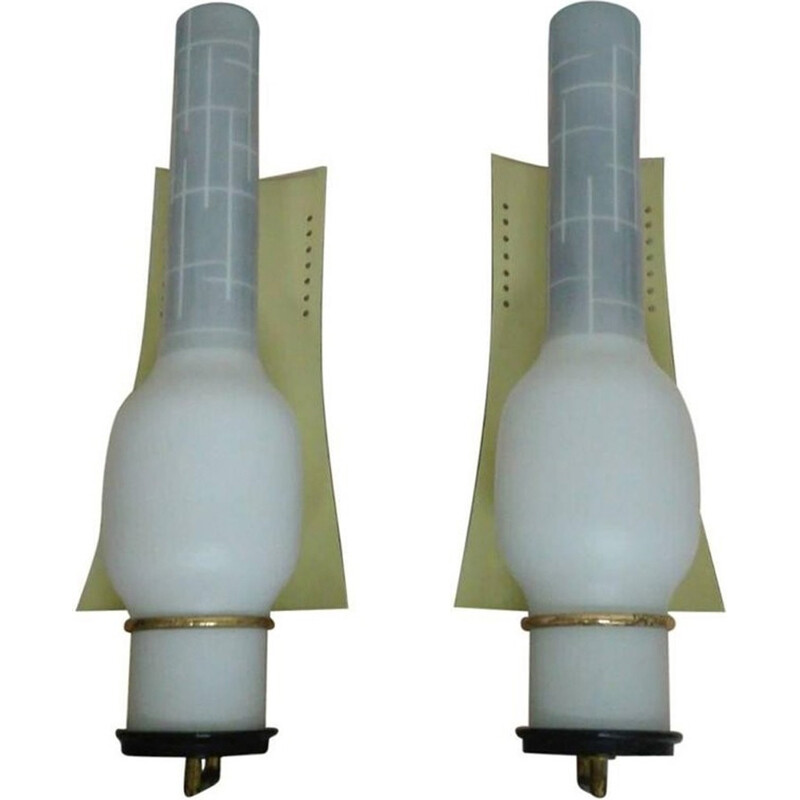 Set of 2 wall lamps by Oscar Torlasco - 1970s