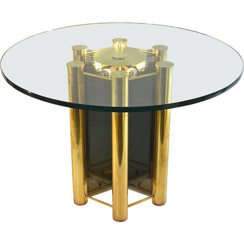 Vintage Round Dining Table in Brass - 1960s