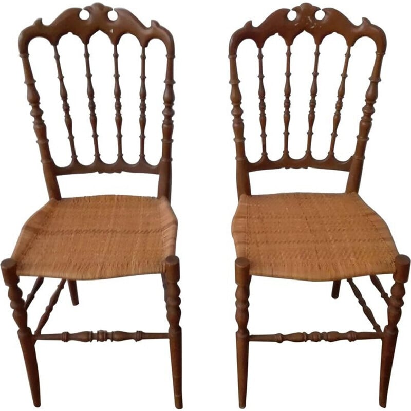 Set of 2 italian vintage chairs by Giuseppe Gaetano Descalzi for Chiavari Italia - 1950s