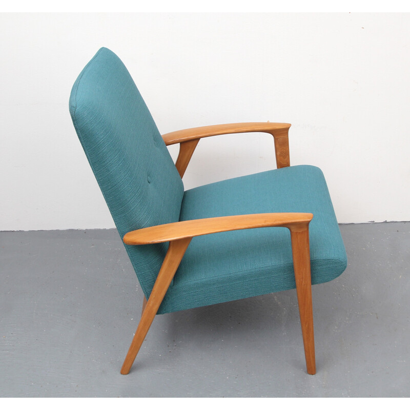 Vintage restored Petrol armchair - 1950s