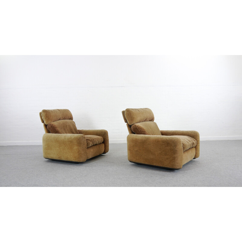 Paire de fauteuils lounge vintage par Arrigo Arrigoni pour Busnelli - 1970