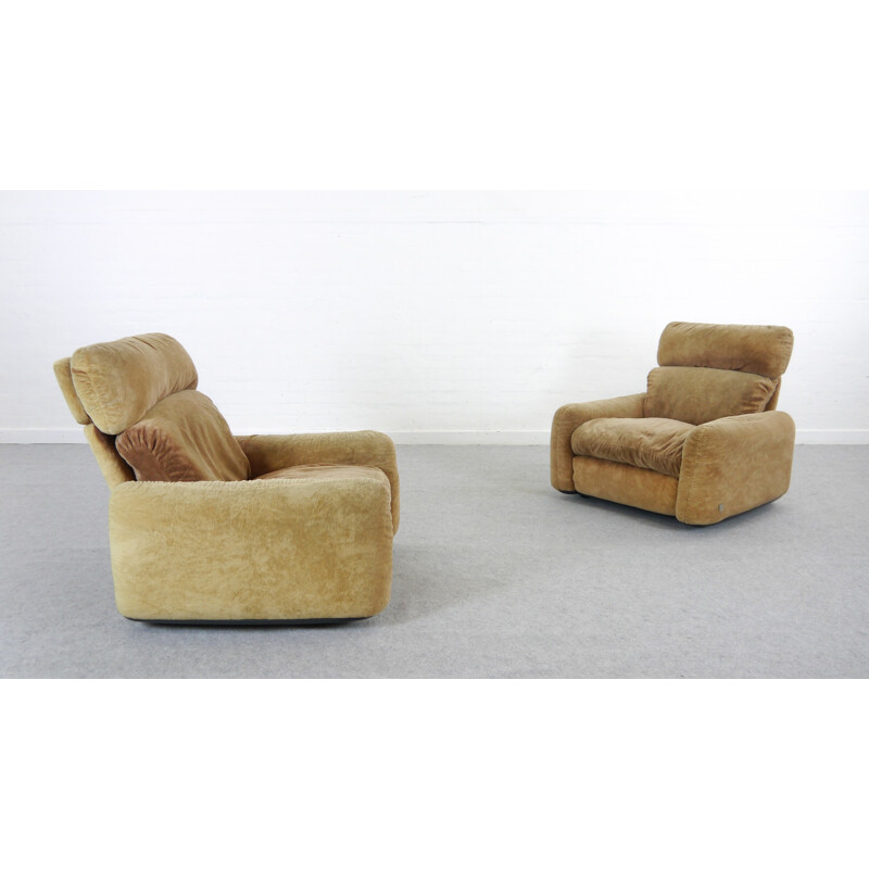 Paire de fauteuils lounge vintage par Arrigo Arrigoni pour Busnelli - 1970