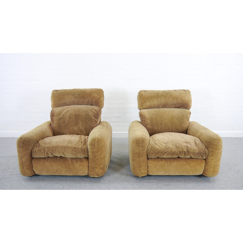 Paire de fauteuils lounge vintage par Arrigo Arrigoni pour Busnelli - 1970