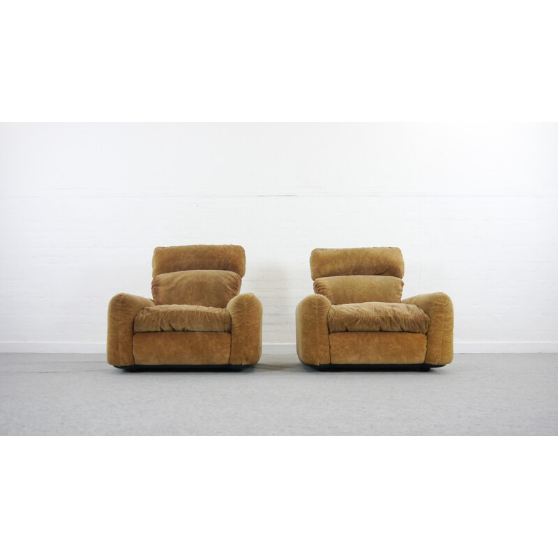 Paire de fauteuils lounge vintage par Arrigo Arrigoni pour Busnelli - 1970