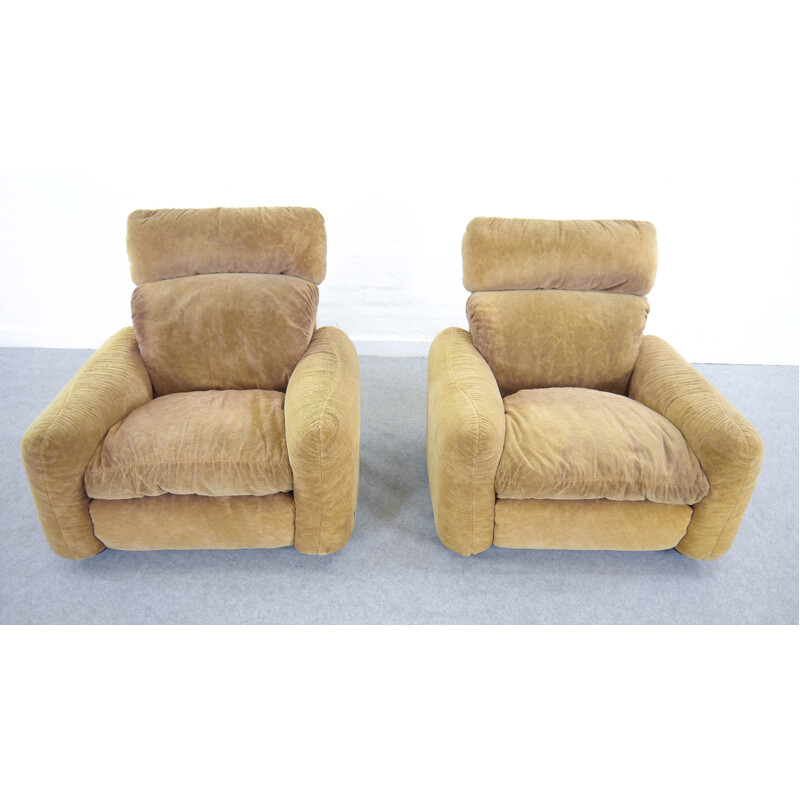 Vintage pair of lounge chairs by Arrigo Arrigonai for Busnelli Piumotto - 1970s