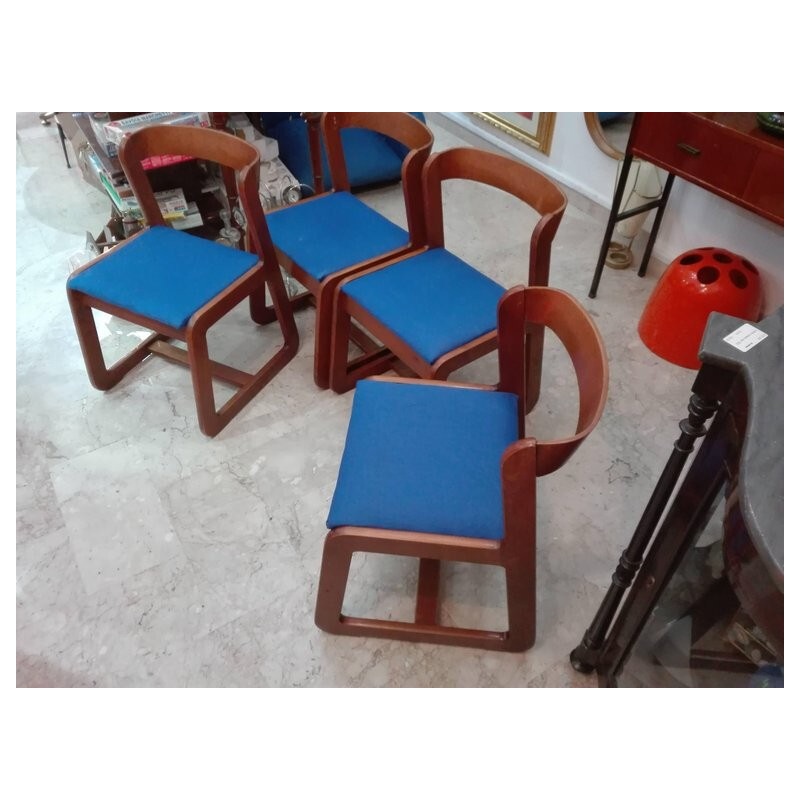 Vintage set of 4 chairs for Mario Sabot - 1970s