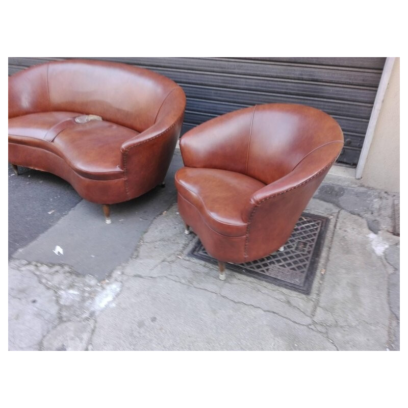 Vintage Sofa and Armchairs by Gio Ponti, Italia - 1940s