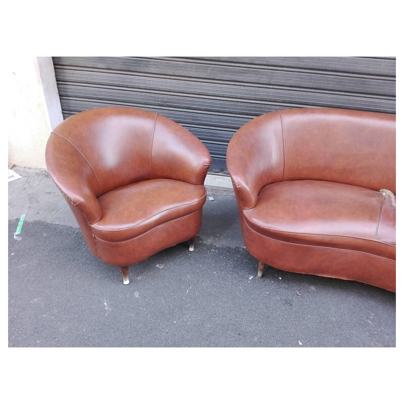 Vintage Sofa and Armchairs by Gio Ponti, Italia - 1940s