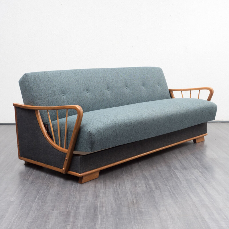 Vintage 2 seater sofa in japanese cherry wood - 1950s