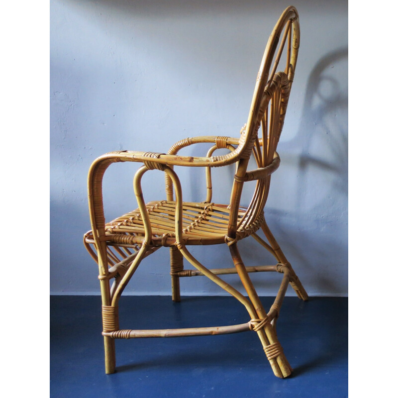 Vintage Bamboo Patio Armchairs - 1960s