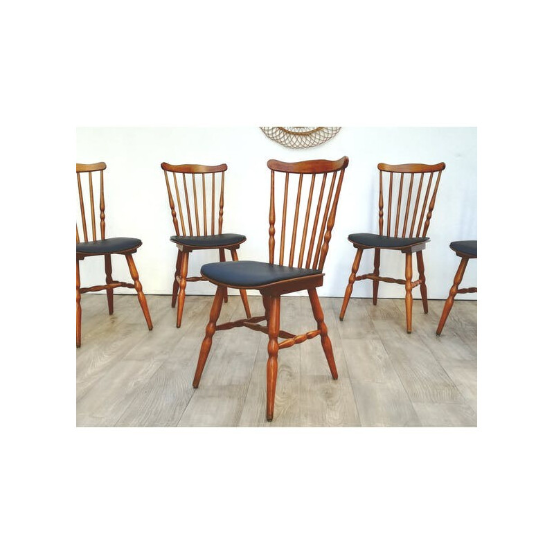 Set of 6 bistro chairs stamped baumann - 1960s