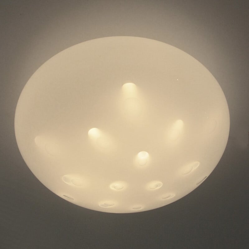 Vintage White Murano Glass Wall Lamp - 1970s