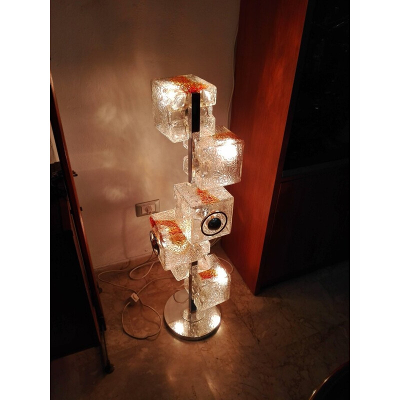 Lampadaire en verre de Murano vintage par Zuccheri pour Veart - 1970