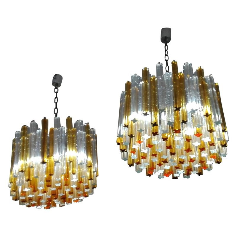 Pair of Vintage Italian Chandeliers by Venini - 1960s