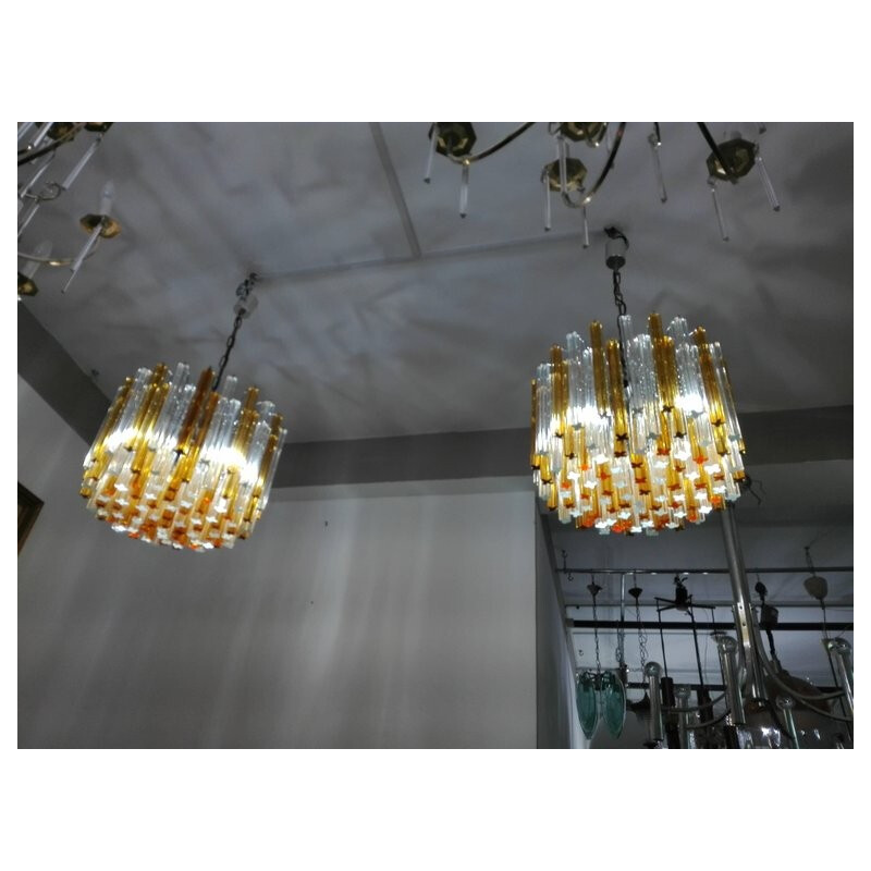 Pair of Vintage Italian Chandeliers by Venini - 1960s