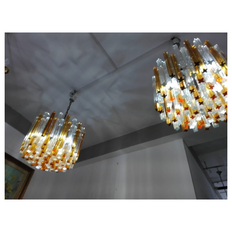 Pair of Vintage Italian Chandeliers by Venini - 1960s