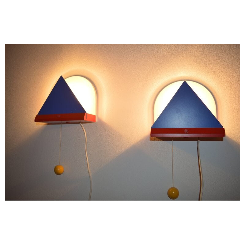Vintage pair of wall lamps by Memphis Milano for Ikea, Memphis Milano - 1980s