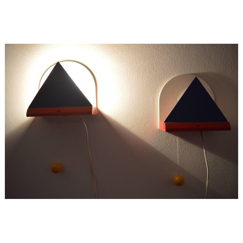 Vintage pair of wall lamps by Memphis Milano for Ikea, Memphis Milano - 1980s