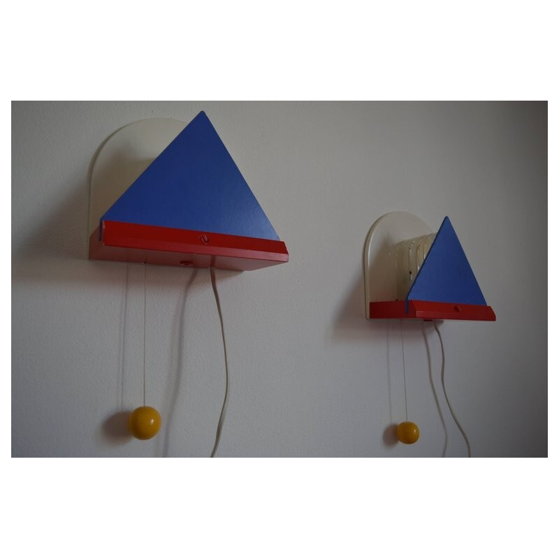 Vintage pair of wall lamps by Memphis Milano for Ikea, Memphis Milano - 1980s