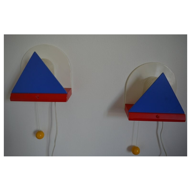 Vintage pair of wall lamps by Memphis Milano for Ikea, Memphis Milano - 1980s
