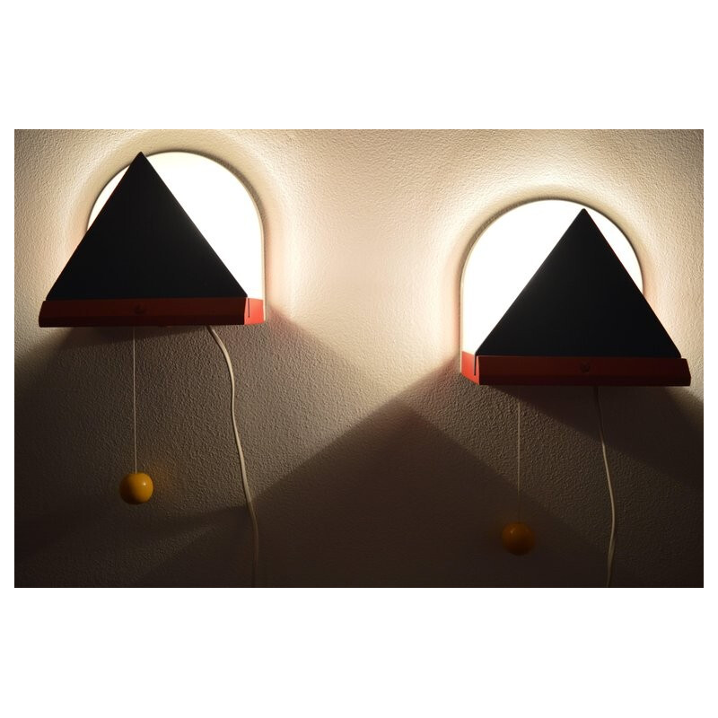 Vintage pair of wall lamps by Memphis Milano for Ikea, Memphis Milano - 1980s