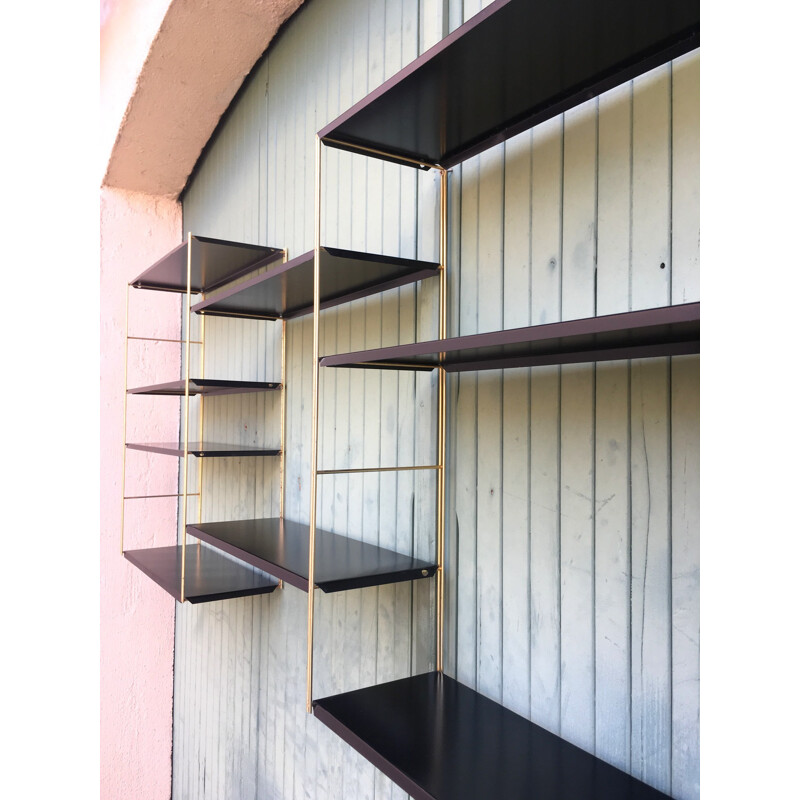 Vintage black lacquered bookshelf by Tomado - 1950s