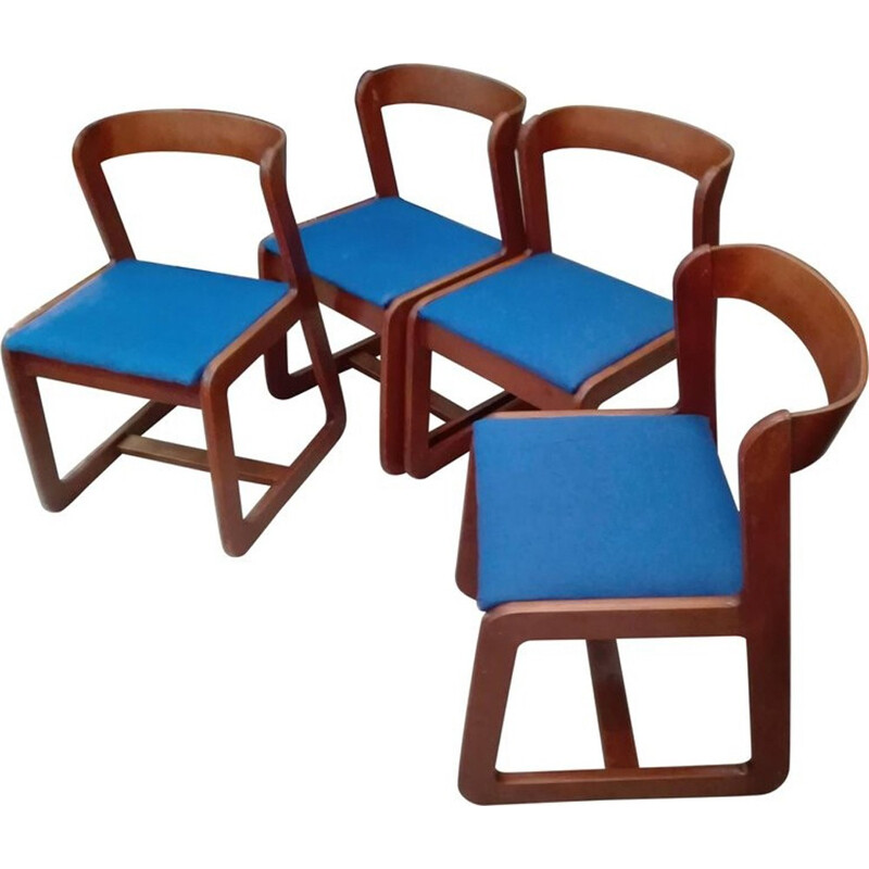 Vintage set of 4 chairs for Mario Sabot - 1970s