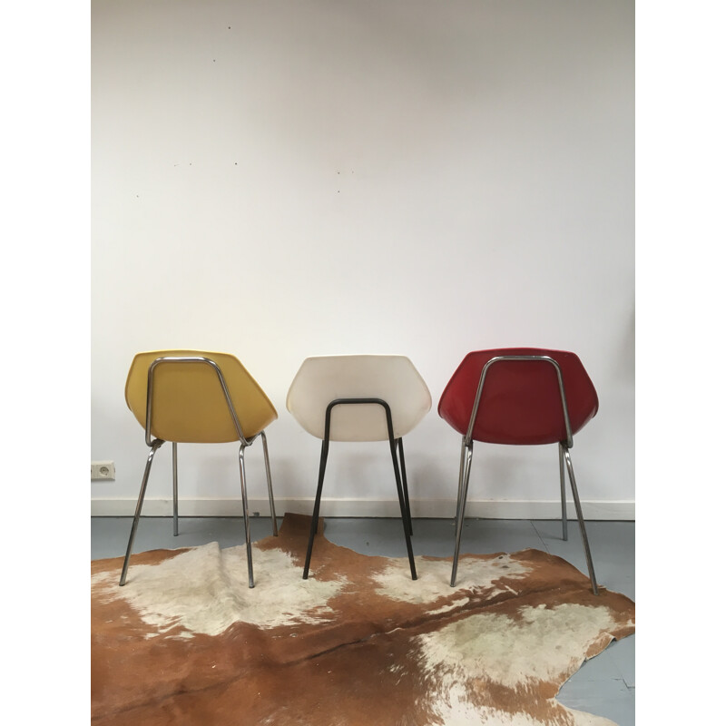 Set of 3 Vintage Shell Dining Chairs by Pierre Guariche for Meurop - 1960s